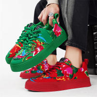 Zapatos Casual Para Hombre Con Diseño Floral Ligeros Y Confortables Plataforma Antideslizante Transpirables Para Caminar Y Correr - details 1