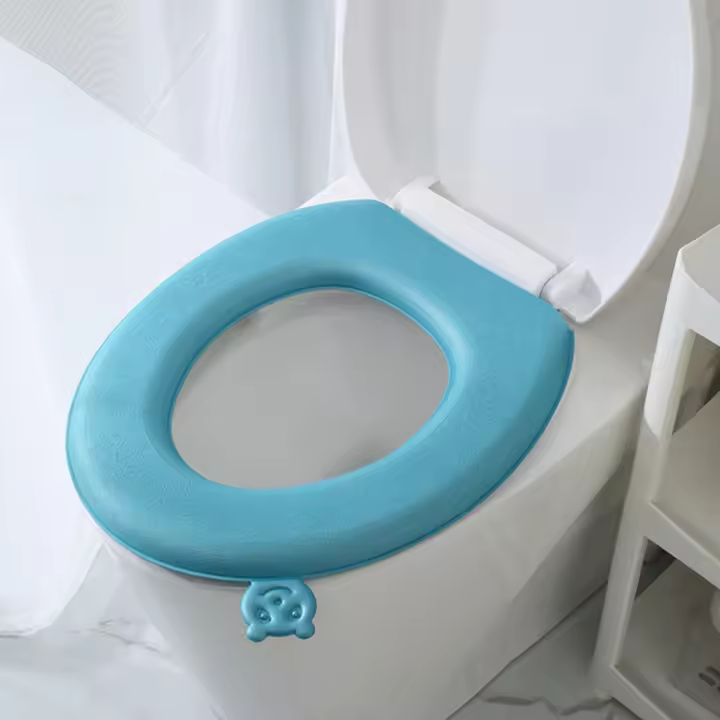 Cubierta De Asiento De Inodoro EVA Impermeable Universal Para Todas Las Estaciones Almohadilla Gruesa De Aluminio Accesorios De Inodoro - 1