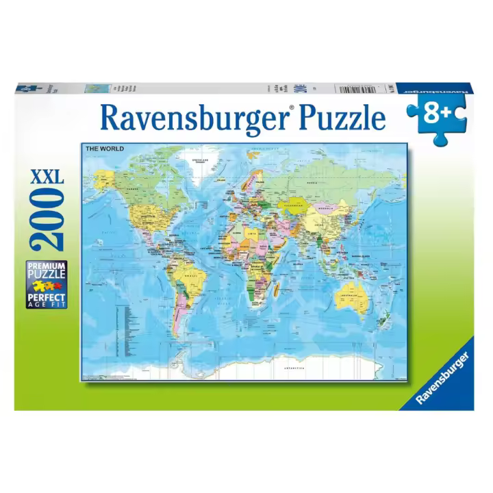 RAVENSBURGER PUZLE MAPA DEL MUNDO 200 PIEZAS XXL, 12890, TIENDA CON LICENCIA OFICIAL - 1