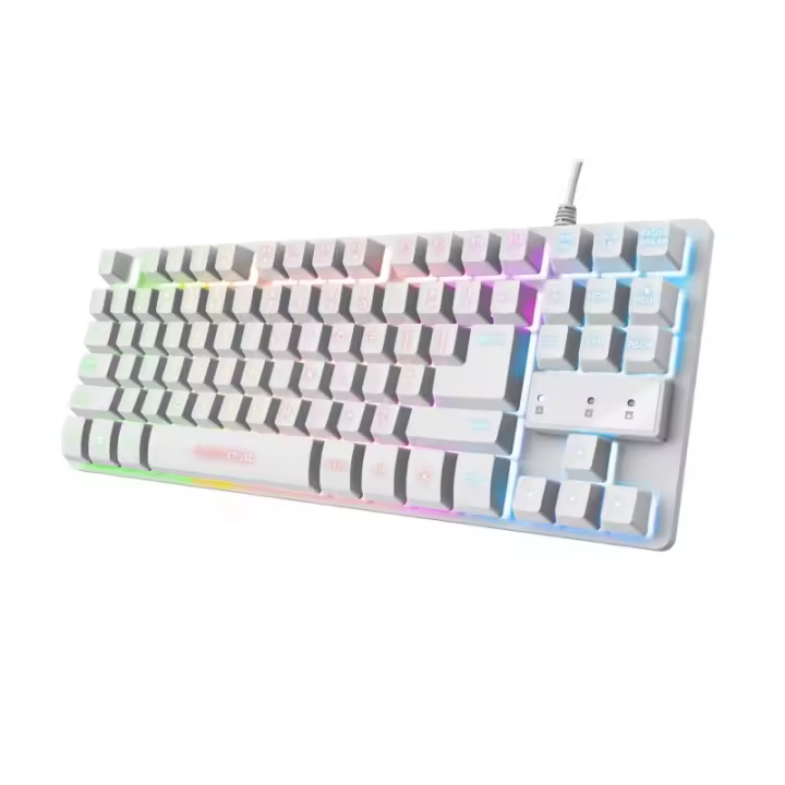 Trust - GXT 833W Thado teclado Juego USB QWERTY Español Blanco 24739 - 1