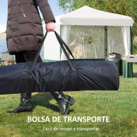 Outsunny Carpa Plegable 2,7x2,7 m con Laterales de Malla Cenador de Jardín Protección UV30 con Altura Ajustable 2 Ventanas y Bolsa de Transporte para Patio Terraza Blanco y Verde - details 3