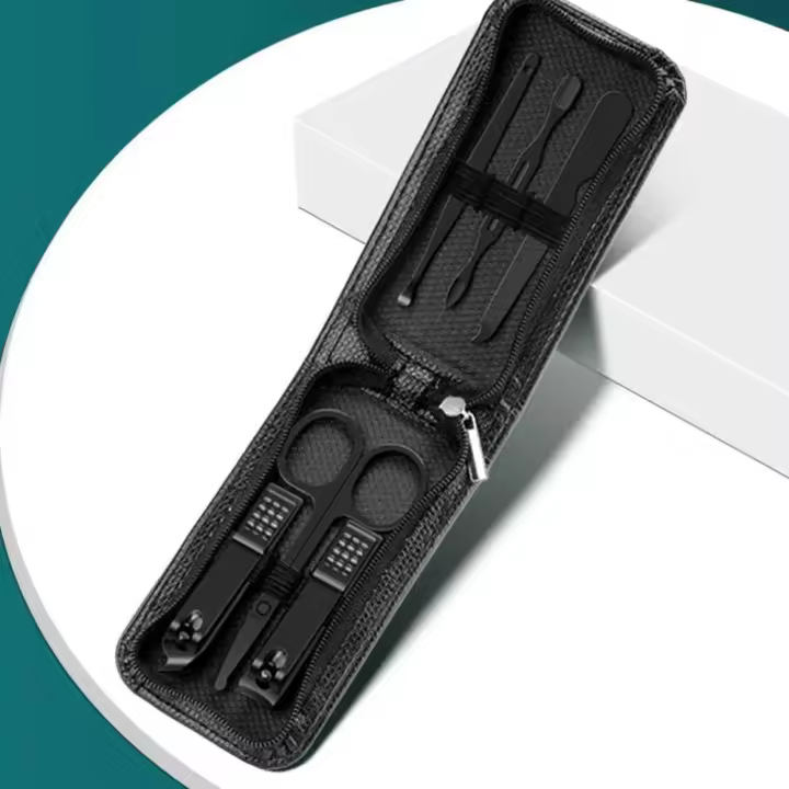 Juego De Tijeras Para Uñas Y Orejas Herramienta De Peluquería Doméstica Acero Inoxidable Pedicura Verde 6 Piezas Set De Cuidado De Uñas - 1