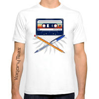 Camiseta Vagarytees 2022 De Verano Para Hombre Con Estampado De Cinta Magnética Y Lápiz Casual Unisex Streetwear Blanca Talla Grande - details 1