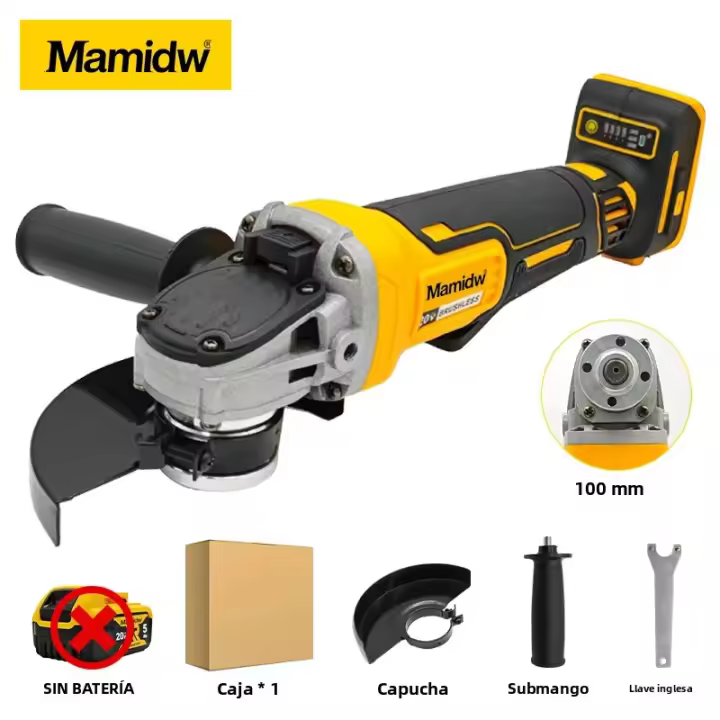 Máquina De Polvo Y Corte Mamidw 125/100mm Sin Cable Con Motor Brushless 9000RPM Para Batería DEWALT 20V Herramienta Eléctrica Para DIY En El Hogar - 1