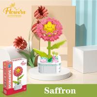 Bloques De Construcción Eterna Para Jardín Bouquet Potted Con Saffron Lilac Gardenia Juguetes De Montaje DIY Para Niños Regalos De Vacaciones - details 10