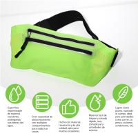 Bolsa Cintura Deportiva, Riñonera Ajustable con Cremallera, Hombre Mujer Mochila Cinturón Color Puro, Bolsa Riñonera Deporte Elástico Running Belt, Soporte para Teléfono 24*13cm - details 1