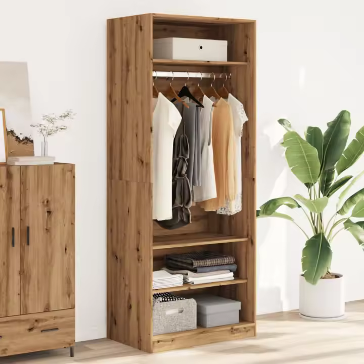 vidaXL Armario de madera de ingeniería roble artesanal 80x50x200 cm - 1