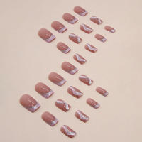 24 Piezas De Uñas Postizas Estilo Europeo Mediano Rosa Dulce Y Brillante Con Pads De Uñas Y 1 Tira De Fricción Y 1 Gel De Gelatina - details 2