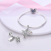 Colgante De Torre De Viaje Con Encanto De Gato Para Mujer Joyería Original De Pulsera Y Collar Plata Esmaltada 100% 2023 - details 205