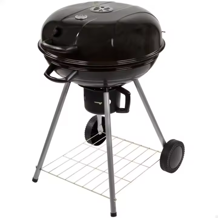 Barbacoa de Carbón con Ruedas Aktive Aluminio Metal esmaltado textileno 57 x 86 x 57 cm Negro - 1