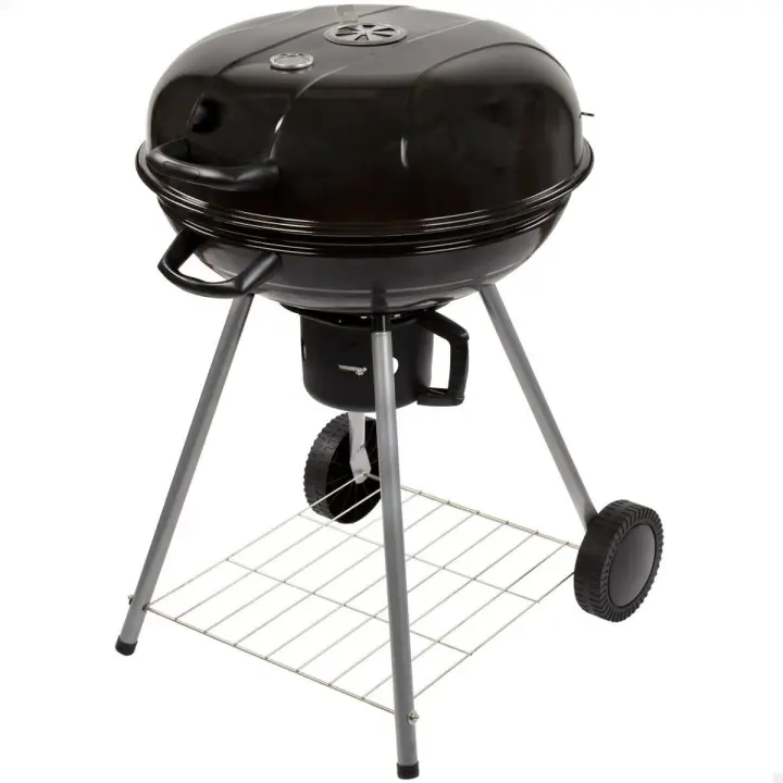Barbacoa de Carbón con Ruedas Aktive Aluminio Metal esmaltado textileno 57 x 86 x 57 cm Negro - 1