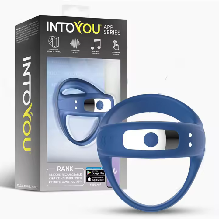 INTOYOU APP SERIES Rank Anillo Pene Vibrador todos tamaños con App Color Azul Juguetes sexuales - 1