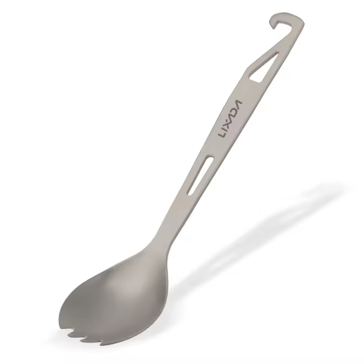Lixada Cuchara De Titanio 2 En 1 Para Camping Y Viajes Con Abrebotellas Utensilio De Picnic Y Cena Para Mochilera - 1