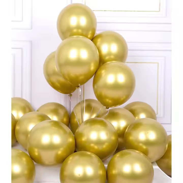 Ballon Or Métallique Hélium: Lot de 50 Ballons Anniversaire Doré 30cm Ballons de Baudruche Or en Latex Fille Garçon Ballon Gonflable Décoration pour Bachelorette Party Diplôme - 1