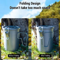 Lixada Sartén De Arroz Multifuncional Para Camping Y Viajes Titanium Resistente Al Desgaste Con Utensilios De Cocina Para 1-2 Personas - details 2