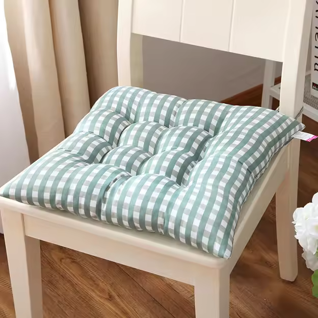 Silla De Comedor Con Almohadilla Cuadrada Gruesa De Tatami Estampado Y Almohadillado Para Asiento Y Espalda Moderno Para Adultos - 1