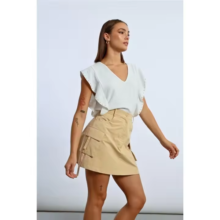 Lili Sidonio Falda Cargo Beige - 1