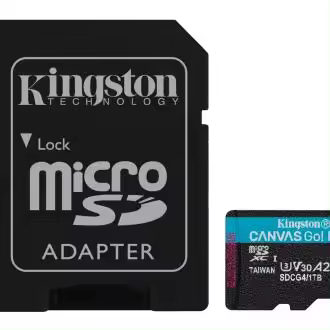 Kingston Technology Tarjeta microSDXC Canvas Go Plus Gen4 de 1 TB, 200 MB/s, A2 U3 V30 y adaptador - 1
