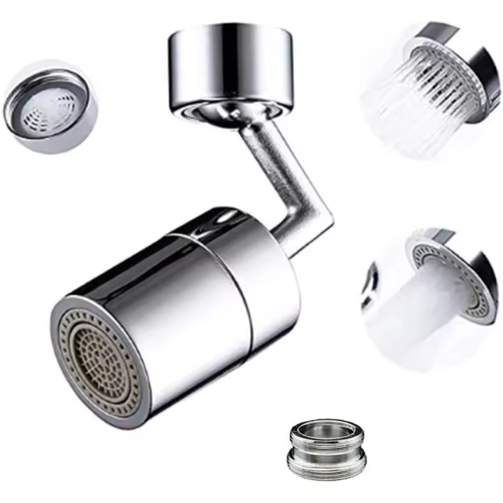 Universal Anti-Splash Faucet ter, 720° Rotating Spray Head Made of Durable Copper and ABS, Anti-Splash, Oxygen Enriched Foam, 4-Layer Mesh ter - 1