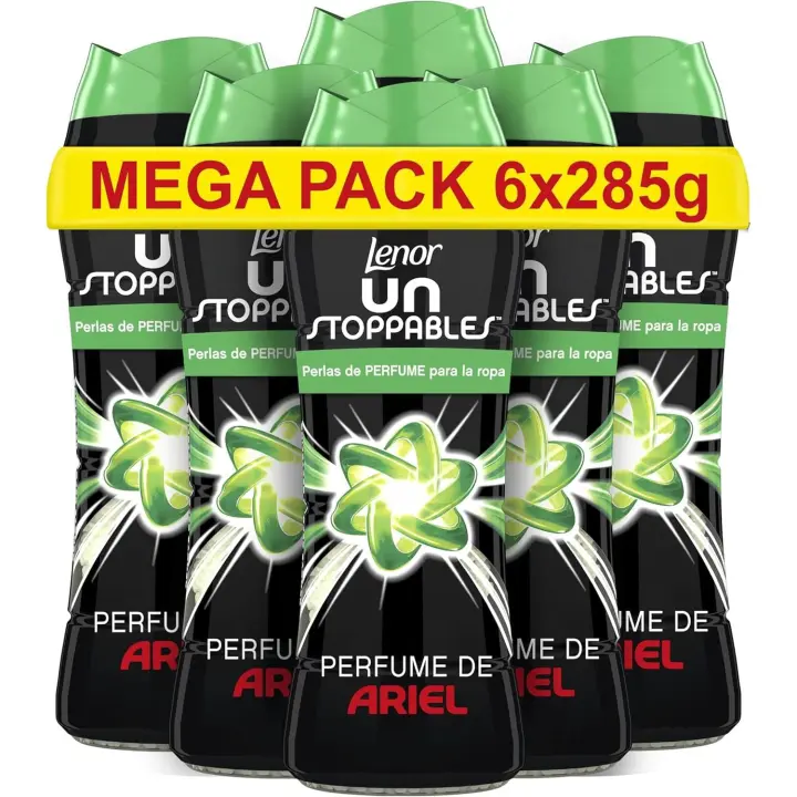Pack De Lenor UNstoppables Perlas Suavizante de Perfume para la Ropa, 93 x 6 Lavados (6 x 285 g), Potenciador de Frescor para el Lavado, Fragancia Ariel, o Fragancia Dream - 1