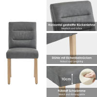 Juego de 2 Sillas de Restaurante Familiares-Estilo Moderno y Minimalista | Respaldo Ergonómico, Patas de Roble Natural | Versátiles para Sala de Estar, Dormitorio y Restaurante - details 4
