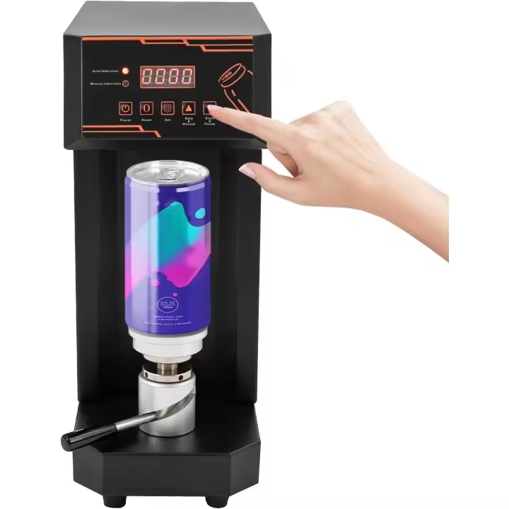 Selladora de latas, selladora de vasos eléctrica de 70 W, automática y manual con pantalla LED, selladora de botellas comercial para el hogar, bar y cafetería - 1
