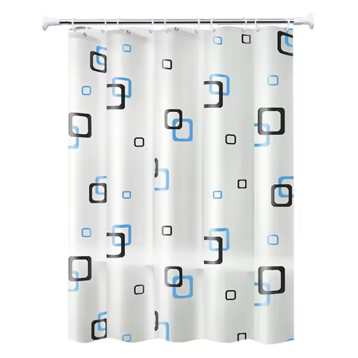Cortina de Ducha Cortina de Baño Poliéster Impermeable Cortina Bañera con 12 Ganchos para Ducha y Baño 180x207CM - 1