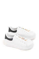 Lyla Wang Zapatillas blancas para mujer con detalles dorados,elegancia casual para el día a día - details 4