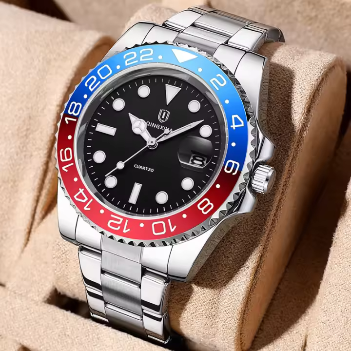 Reloj De Cuarzo Para Hombre QINGXIYA Moda Lujo Acero Inoxidable Impermeable Luminoso Con Fecha Relogio Masculino - 1