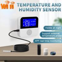 Sensor De Temperatura Y Humedad WiFi Para El Hogar Y Exterior Alarme Compatible Con Alexa Medidor De Temperatura Y Humedad Para Plantas Acuario Soporte Para BBQ - details 0