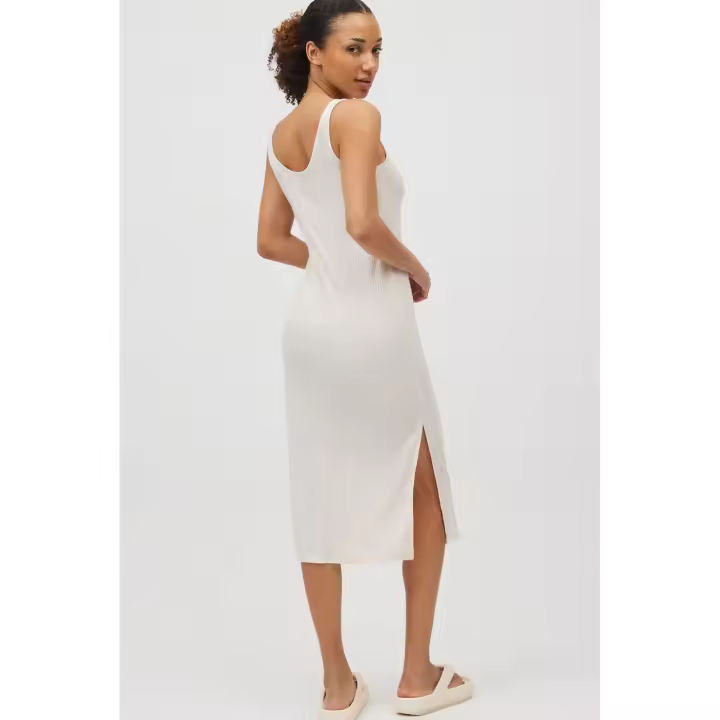 Ysabel Mora - Vestido midi tirantes aberturas marfil - 1