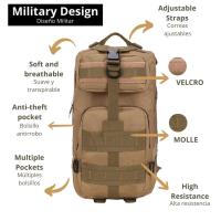 Steel Mule Mochila PEQUEÑA de Asalto Militar 26 Litros, Táctica Molle Escolar Bolsa Bandolera para Niños Hombre Mujer Caza Camping,  Black Ops, Airsoft , Crossfit, universidad, bolsillo anti robo Viaje Cabina, resistente, montañismo, montaña, impermeable - details 0
