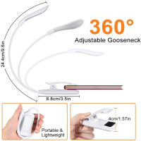 Lámpara De Lectura Recargable USB Clip-On Luz De Libro Ajustable Para Niños Auxiliar De Sueño Luz Para Kindle 3 Colores - details 3