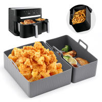Juego De 2 Piezas De Tapete De Silicona Para Air Fryer Malla De Horno Reutilizable Antiadherente Herramienta De Cocina - details 0