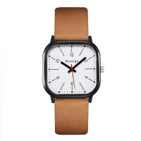 Reloj De Pulsera De Cuero Para Hombre Estilo Business Con Dial Cuadrado Y Marcadores Arábigos Movimento De Cuarzo Moda - details 7