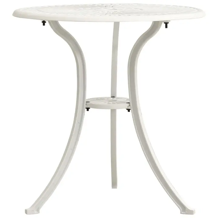 Mesa de jardín aluminio fundido blanco 62x62x65 cm - 1