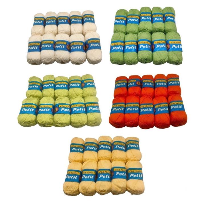 Lote 50 ovillos petit hilo algodón  especial bebé manualidades para tejer - Marca LANAS LUZ COLOR