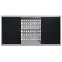vidaXL Armario de herramientas de pared industrial metal gris y negro - details 2