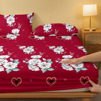 Sábana Ajustada Moderna Y Sencilla Con Estampado De Plantas Y Flores Mate Para Dormitorio Sin Almohadillas De Sábanas - details 3