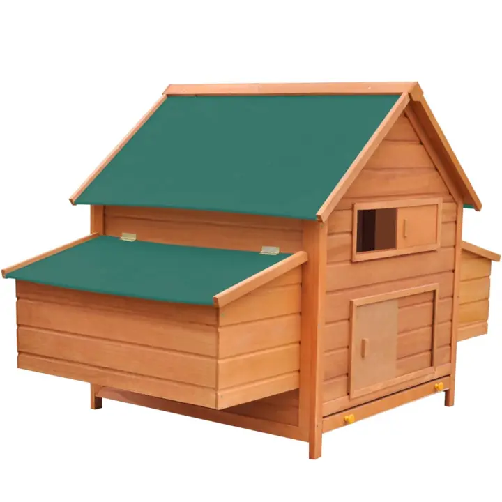 vidaXL Madera Maciza Gallinero 157x97x110cm Casa Jaula Pollos Gallinas Color Latón,  Gris,  Marrón y mas - 1