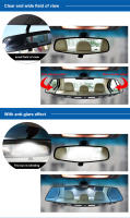 Espejo Retrovisor De Ancho SEAMETAL Para Coche Interior Espejo Retrovisor Curvo HD Antigolpe Universal Con Clip Para Auto Y Bebé - details 2