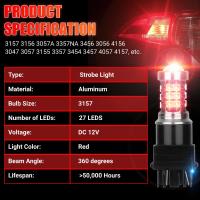 4PCS Lámpara De Freno Intermitente Roja LED 3157 Bombilla De Señal Trasera Y Estacionamiento Luz Trasera Vida Útil Alta Potencia - details 3