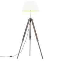 vidaXL Lámpara de Trípode Madera Maciza de Teca 141 cm Luz Piso Color Gris,  Marrón,  Marrón y negro y mas - details 0