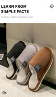 Pantuflas Calientes De Invierno Para Hombres Zapatos De Casa Antideslizantes Suaves Y Cómodos Plano Tacón Pantuflas De Peluche Para Dormitorio Interior Adecuado Para Mujeres Tamaño Pequeño Por Favor Ver Tamaño Del Producto - details 1