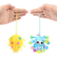Bola De Pelo Luminosa Creativa Y Única Estilo Virus+Mariposa Juguete Para Niños Elástico Bola De Liberaón Brilla Al Aire - details 3