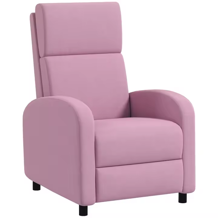 HOMCOM Sillón Relax Reclinable Manual Sillón Relax Tapizado en Lino Sintético con Reposapiés Respaldo Alto Carga 120 kg Butaca Reclinable para Dormitorio Oficina Gris - 1