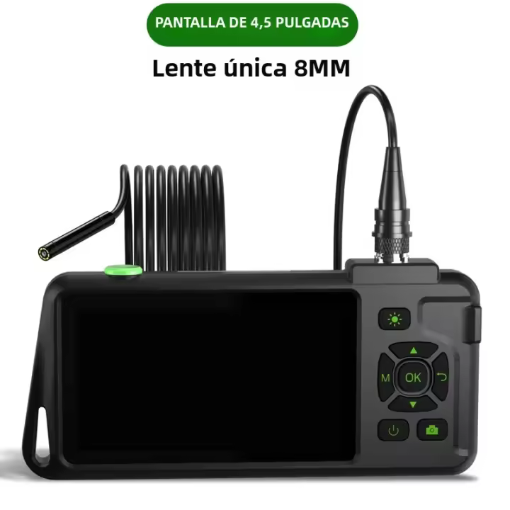 Endoscopio Industrial Con Pantalla IPS De 4.5 Pulgadas Y Lente Impermeable Para Inspección De Tubos Cámara Single Dual Triple Cable Rígido - 1