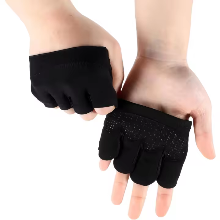 2 guantes de entrenamiento de gimnasio para levantamiento de pesas, guantes parciales para callos y puntos de callos, almohadilla de agarre corta con protección completa de la palma y agarre de - 1
