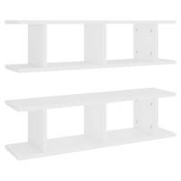 vidaXL Estantes de pared 2 uds contrachapada 75x18x20 cm Blanco, Negro, Gris Mueble Almacenaje Estantería para Oficina, Estudio, Dormitorio Estantería/Librería/ mueble de Almacenamiento - details 5