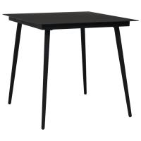 vidaXL Set de comedor de jardín 5 pzas cuerda de algodón y acero negro - details 1